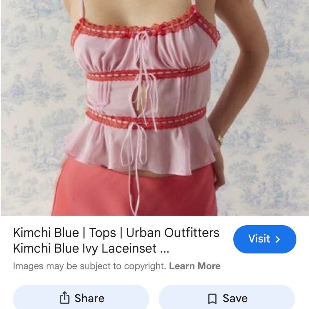 Kimchi Blue Pink Lace-Trim Peplum Cami Top